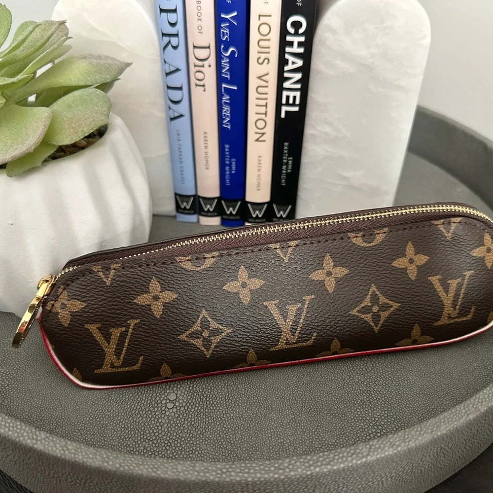 🐻 Brown Monogram Pencil Case Or Makeuo Brush Bag - Picture 2 of 7